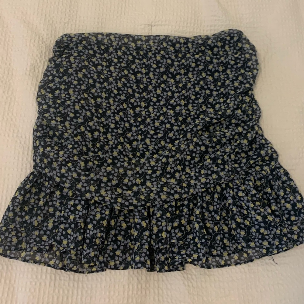 1. State Floral Ruched Ruffled Mini Skirt - Picture 4 of 6